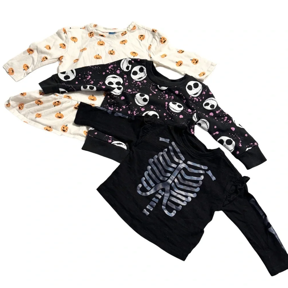 Bundle Of 3 Toddler Girl Halloween Tops And Dress Size 18 Months